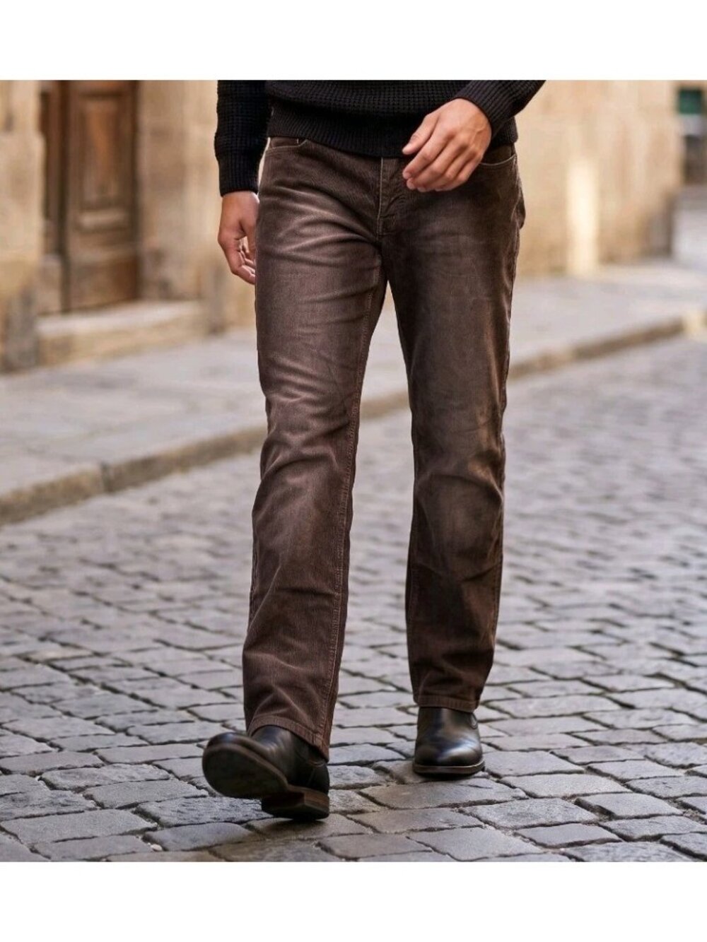 Y2K Mossimo Mens Brown Corduroy Pants Sz 32 X 32 Vintage Wash Button Fly